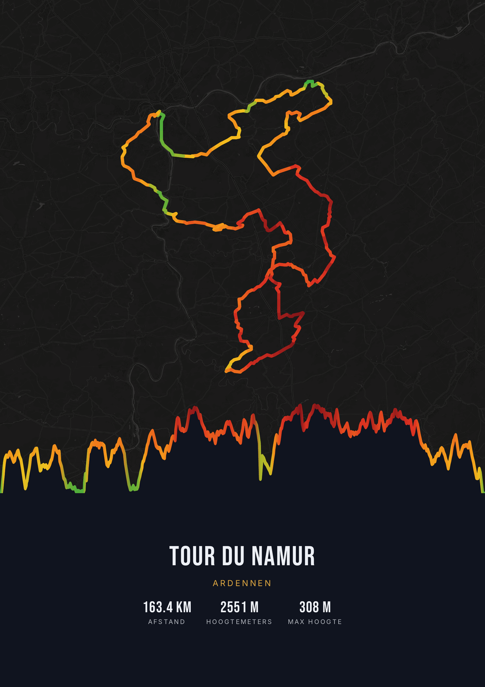 Tour du Namur — Donker · Hoogteverloop